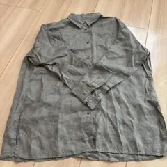 無印良品　ワイドリネンシャツ　カーキ　XS〜S