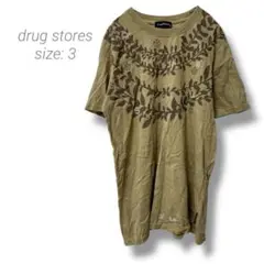【ドラッグストアーズ】drug stores リーフ柄Tシャツ 男女兼用 半袖