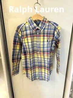 美品　Ralph Lauren チェック柄長袖ボタンダウンシャツ 6歳海外購入
