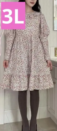 【3Lサイズ】maihee しまむら　花柄ヴィンテージワンピース　LULALA