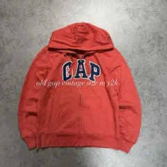 y2k old GAP ロゴ ジップアップ パーカー レッド
