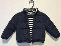 プチバトー ネイビー ダウンジャケット ジップアップ 90