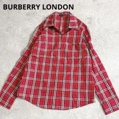 バーバリーロンドンBURBERRY LONDON 赤チェック長袖コットンシャツのサムネイル