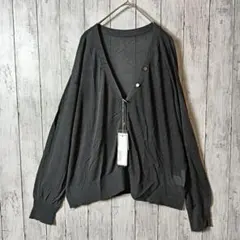 【未使用】大きいサイズ 千趣会 ダークグレー Vネックカーディガン