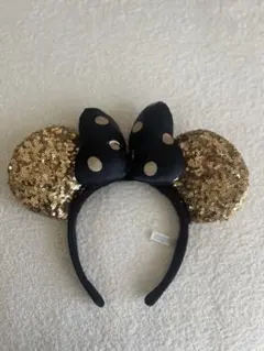 ミニーマウス風カチューシャ 黒と金