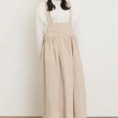 Horme ホルメ 麻混 サロペット アイボリー フリーサイズ リネン 