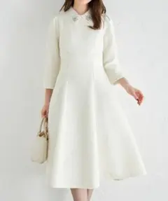 【こーひー様】tocco closet バックレースアップツイードワンピース