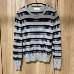 Reflect シルク　カシミヤ　ストライプ 長袖ニット