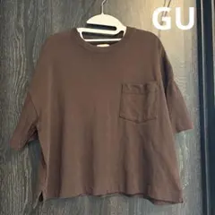 【GU】ブラウン ポケット ビッグTシャツ Mのサムネイル