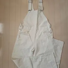 MUJI 無印良品 コットンオーバーオール アイボリー Sのサムネイル