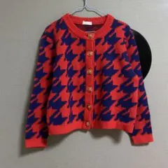 古着 ニット カーディガン セーター 千鳥格子