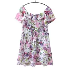 （美品）YUKI TORII/ユキトリイ シフォンブラウス チュニック 花柄のサムネイル