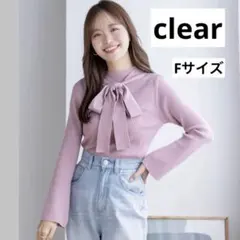 【clear】フレアスリーブボウタイニットトップス≪STAY MOTION≫