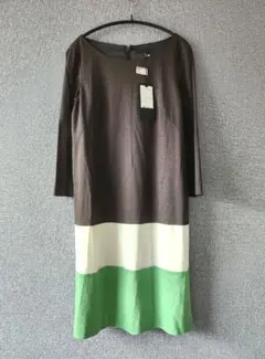 新品 ICB トリカラー切り替えサックワンピース38 百貨店購入