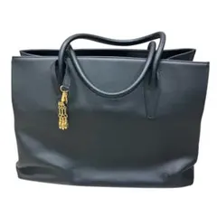 良品◎ キタムラ レザー トートバッグ シボ革 ブラック【fc257488】