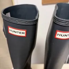 HUNTER グレー 長靴 バックル付き