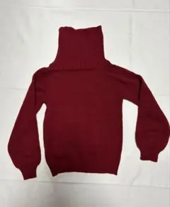 バーガンディ ハイネックセーター