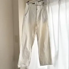 【美品】レディース GU センタープレスストレートジーンズ S アイボリー