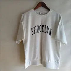 しまむら Linoluce BROOKLYN ロゴ刺繍半袖スウェT size:M
