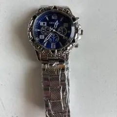 GENEVA 青 クロノグラフ 腕時計