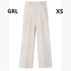 GRL XS センタープレスストレートパンツ オフベージュ ai07