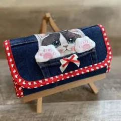 卯*夕様 コヤンイサムチョン　デニムリメイク　ミルク　長財布　バッグ　ハンドメイ