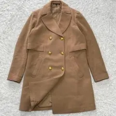 セオリー　ロングコート　金ボタン　ダブルブレスト　S　キャメル