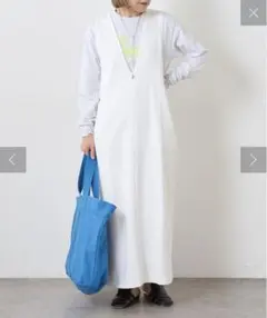 【omekashi】深Vジャンパースカート(ホワイト)