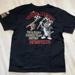 VANSON Tom & Jerry 刺繍 Tシャツ ブラックのサムネイル