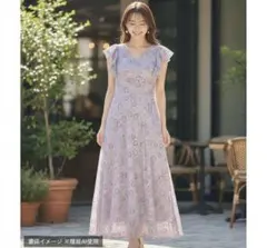 美品 アナイ ANAYI 総レース ロングワンピース ラベンダー パープル 38