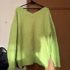ESTNATION - エストネーション　ざっくりVネック　ニット　イエロー エストネーション ざっくりVネック ニット イエロー S - メルカリ