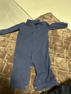 ラルフローレン　Ralph Laurenポロシャツスタイルロンパース ネイビー