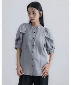 タグ付新品 UNITED TOKYO ドッキングパプスリーブブラウス ミント 