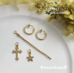 《 フープイヤリング＋チャームセットA 》570 オールサージカルステンレス