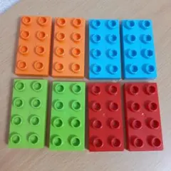 LEGO レゴデュプロ 基本 薄いプレート 2×4 カラフル 8枚セット②