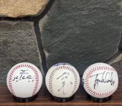 川上憲伸、岩瀬仁紀、タイロンウッズさん　直筆サインボール　中日ドラゴンズ