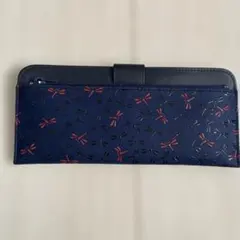 未使用✨印傳屋 インデンヤ 長財布 トンボ柄 鹿革 漆 総柄 ネイビー