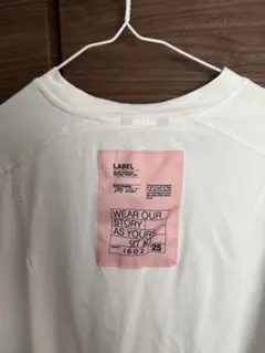 ホワイト 白　ピンク　バックプリント Tシャツ　ZARA