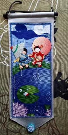 押絵のタペストリー＊花火'26②＊ハンドメイド＊正絹古布＊Urchin雑貨