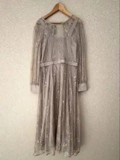 レースレイヤードドレス 結婚式 パーティードレス　サイズ38 M