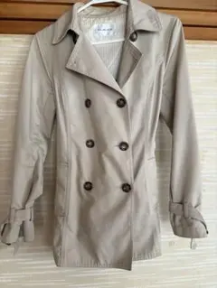 ベージュ ダブルブレスト トレンチコート L Glacier 春 ショート丈