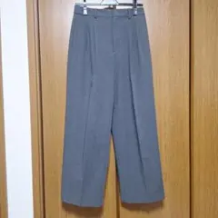 ユニクロ タックワイドパンツ グレー M