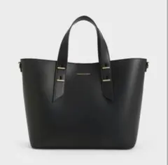 CHARLES & KEITH ブラック トートバッグ