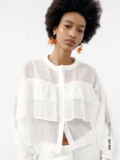 2026年最新】zara 刺繍入りロマンティックブラウスの人気アイテム