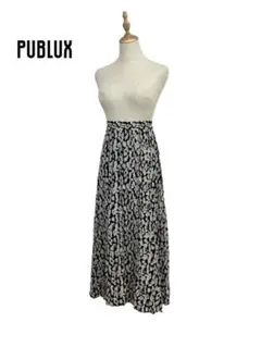 PUBLUX パブリュクス　花柄　総柄　プリーツ　フレア　ロング　スカート