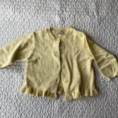 【美品】petit main イエロー　カーディガン　80