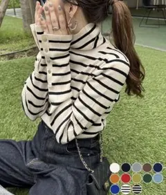 DISCOAT リブ袖口ボタンタートル　新品