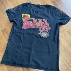 Von Dutch Tシャツ ブラック ワッペン　キルティング　スカルのサムネイル
