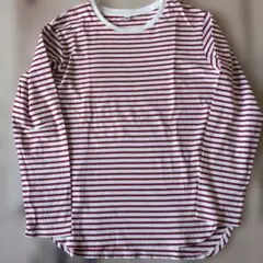 【定番・万能】UNIQLO（ユニクロ）ボーダー長袖Tシャツ（赤×白）