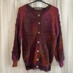 ☆美品☆ 古着 カーディガン ニット セーター レディース 赤